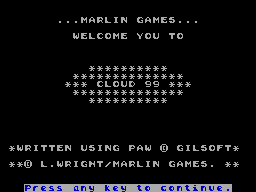 Cloud 99 title screen for ZX Spectrum